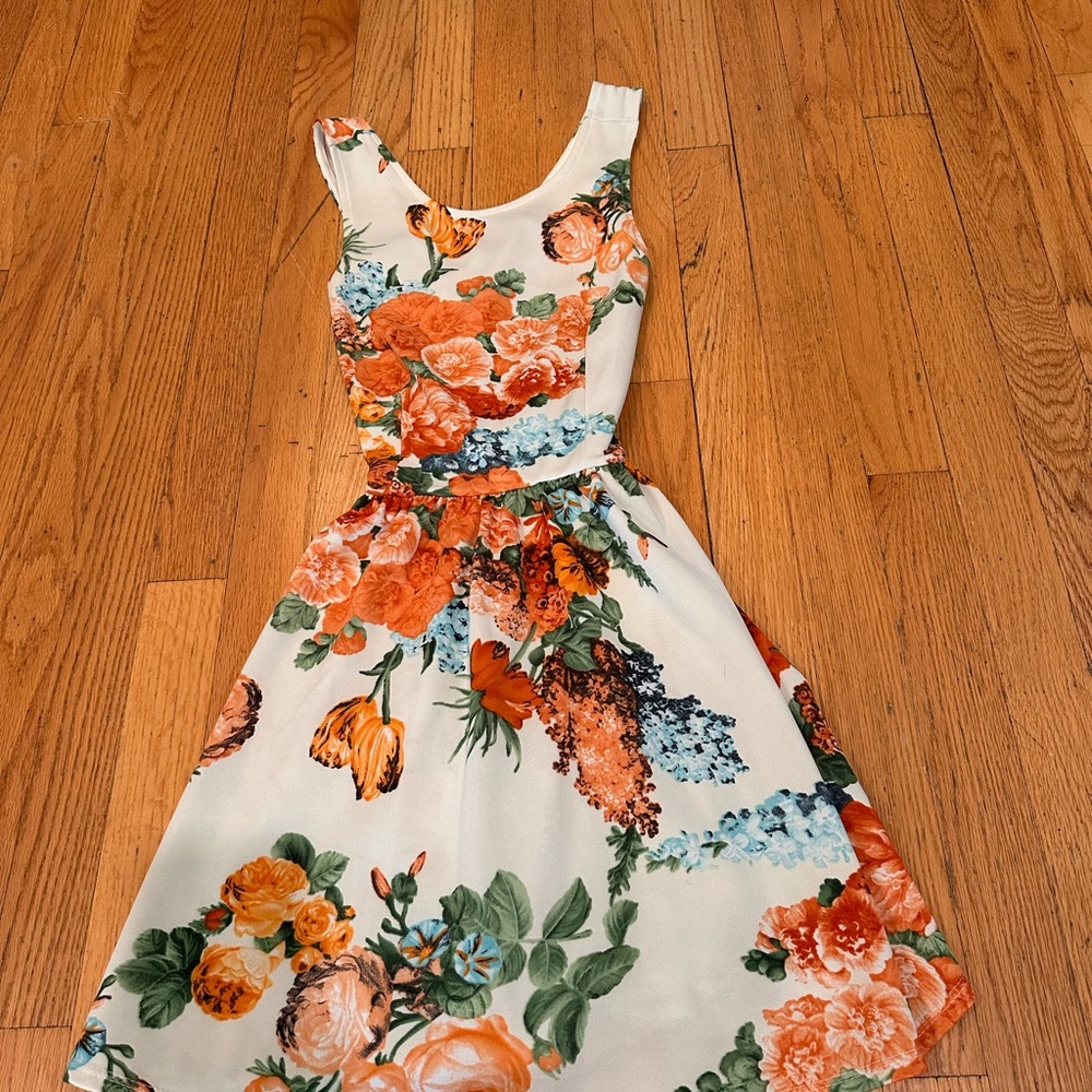 Floral Sleeveless Dress - Multicolor